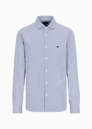 Striped Emporio Armani Micro-patterned Cotton Shirt | EA-SN57884