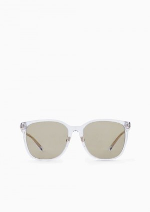 Transparent Emporio Armani Men’s Pillow Glasses | EA-SN59454