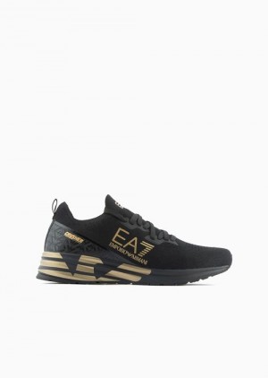 Two-tone Emporio Armani Crusher Distance Knit Sneakers | EA7-SN60091