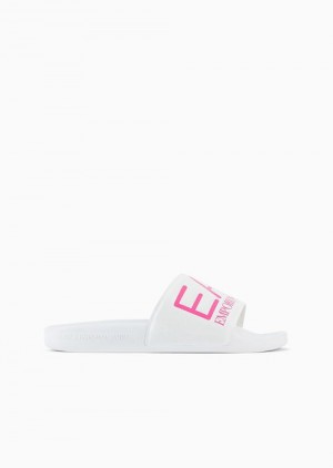 Two-tone Emporio Armani Sliders With Oversized Logo | EA7-SN60068