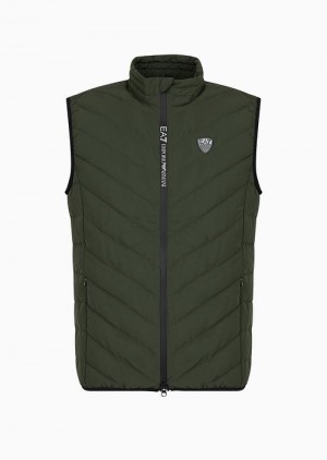 Verde Scuro 1 Emporio Armani Premium Shield Packable Gilet | EA7-SN59797