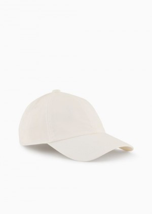 White Emporio Armani Baseball Cap With Embroidered Logo | EA-SN59171