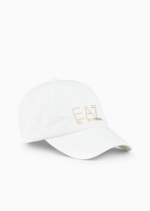 White Emporio Armani Baseball Cap With Logo | EA7-SN59714