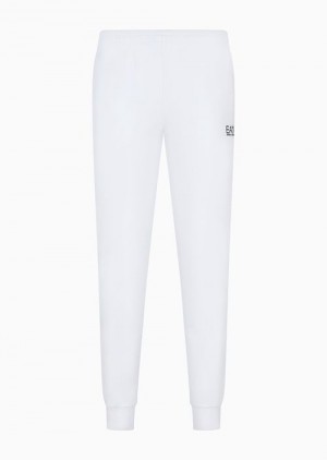 White Emporio Armani Core Identity Cotton Joggers | EA7-SN59846