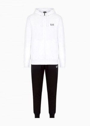 White Emporio Armani Core Identity Cotton Tracksuit | EA7-SN59895