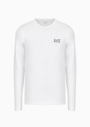 White Emporio Armani Core Identity Long-sleeved T-shirt | EA7-SN59939