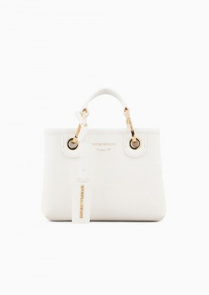 White Emporio Armani Deer-print Myea Mini Bag | EA-SN57288