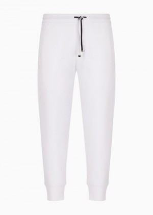 White Emporio Armani Double-jersey Joggers | EA-SN58364