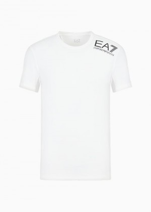 White Emporio Armani Dynamic Athlete T-shirt In Vigor7 Technical Fabric | EA7-SN59926