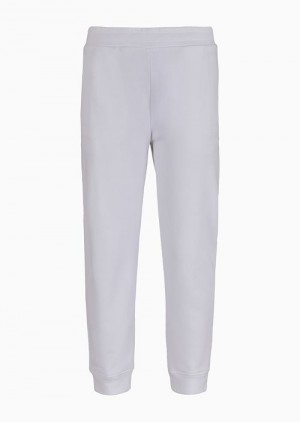 White Emporio Armani Modal-blend Jersey-fleece Joggers | EA-SN58370