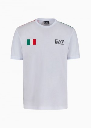 White Emporio Armani Regular Fit T-shirts | EA7-SN59964