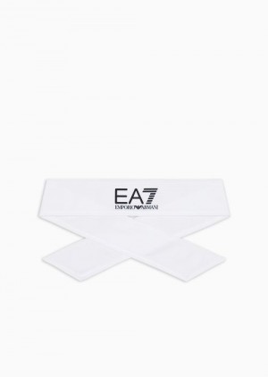 White Emporio Armani Tennis Pro Cotton-blend Headband | EA7-SN59724