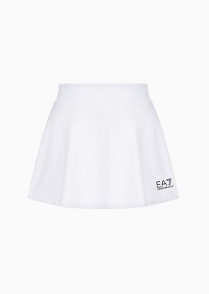 White Emporio Armani Tennis Pro Mini Skirt In Ventus7 Technical Fabric | EA7-SN59564