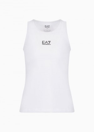 White Emporio Armani Tennis Pro Top In Ventus7 Technical Fabric | EA7-SN59658