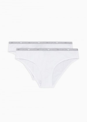 White Emporio Armani Two-pack Of Iconic Logo Briefs | EA-SN56616