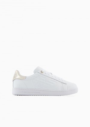 White Logo Emporio Armani Ea7 Classic Cc Sneakers | EA7-SN60080