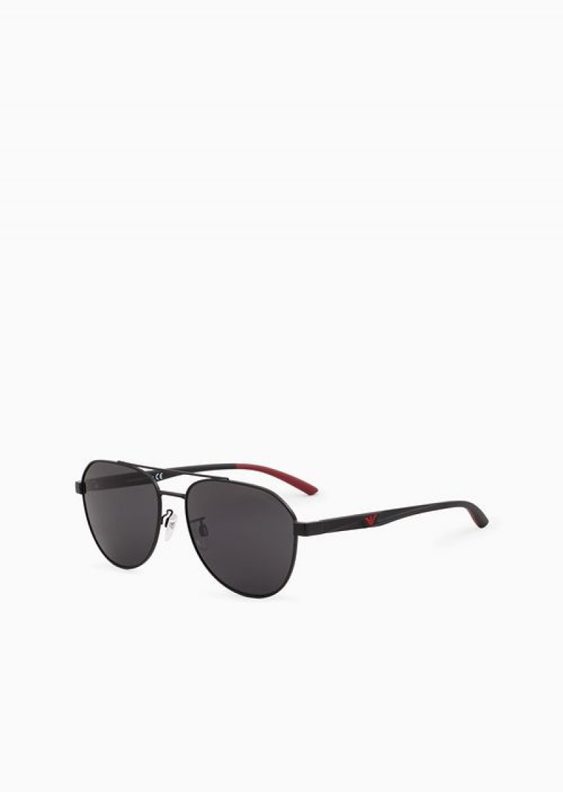 Anthracite Emporio Armani Men’s Aviator Sunglasses | EA-SN59408