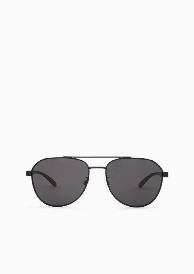 Anthracite Emporio Armani Men’s Aviator Sunglasses | EA-SN59408