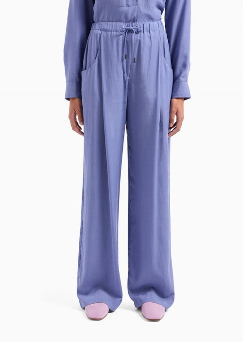 Avio Emporio Armani Palazzo Trousers In A Fluid Fabric | EA-SN56883