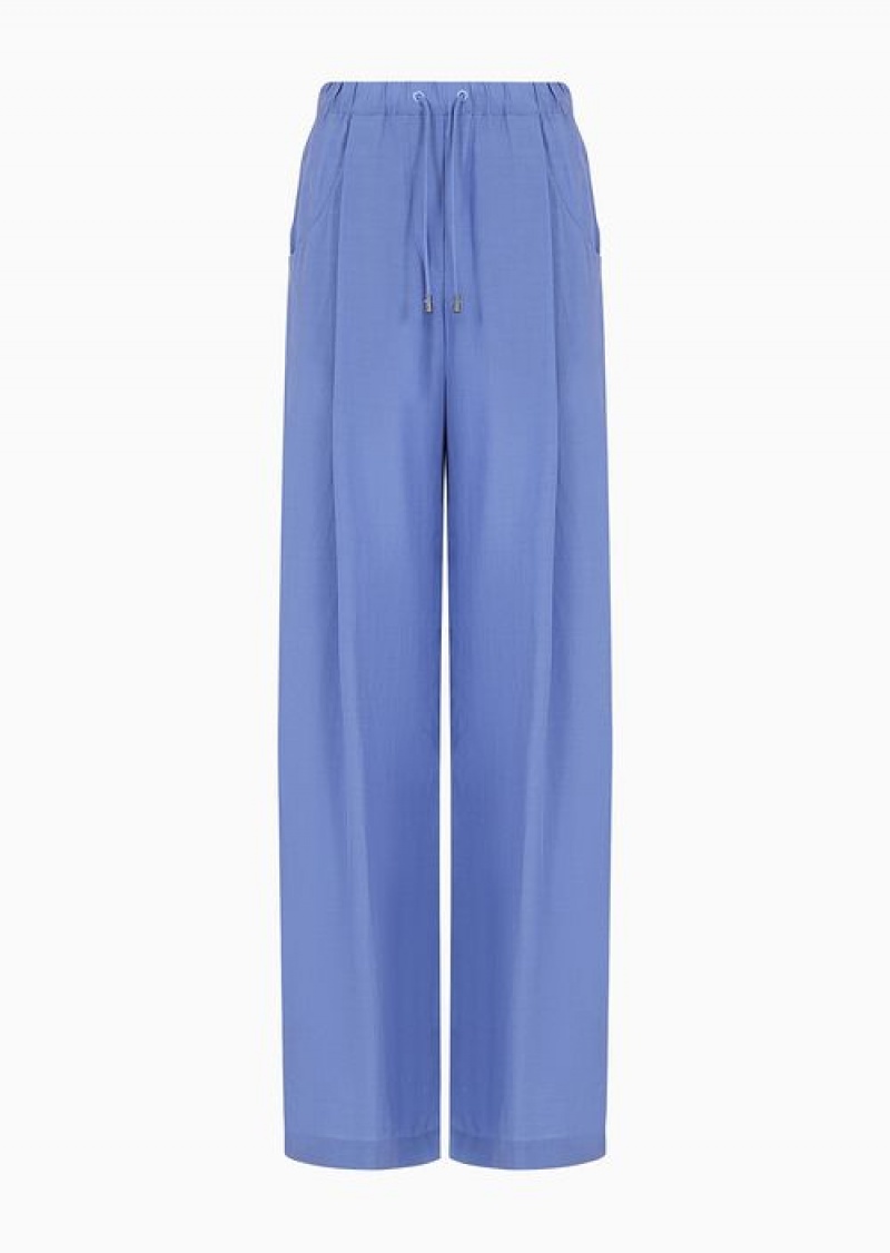 Avio Emporio Armani Palazzo Trousers In A Fluid Fabric | EA-SN56883