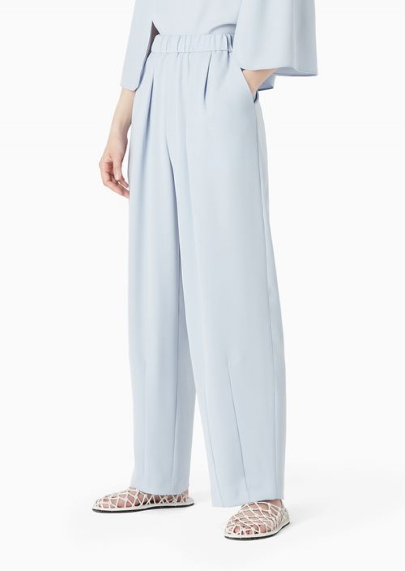 Azure Emporio Armani Technical-cady Trousers With Elasticated Waistband | EA-SN56823