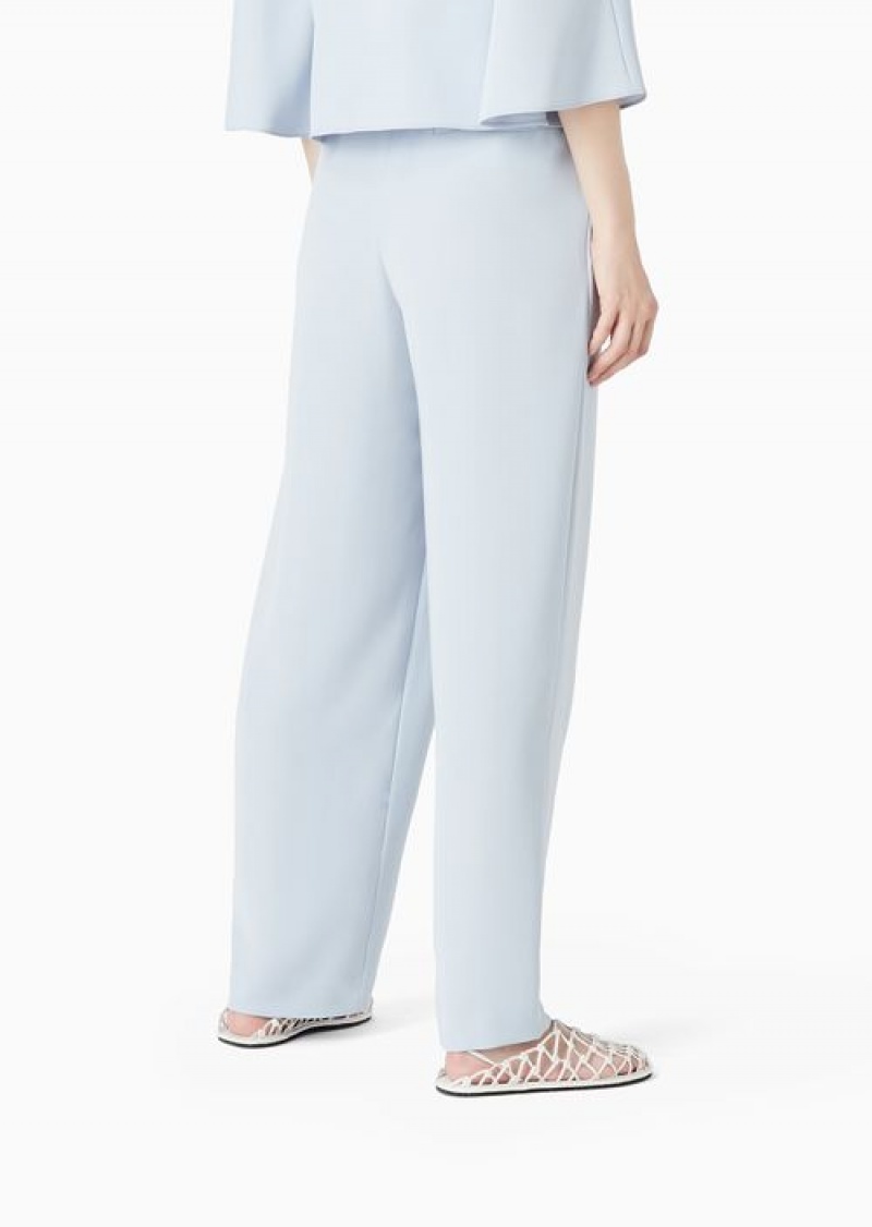 Azure Emporio Armani Technical-cady Trousers With Elasticated Waistband | EA-SN56823