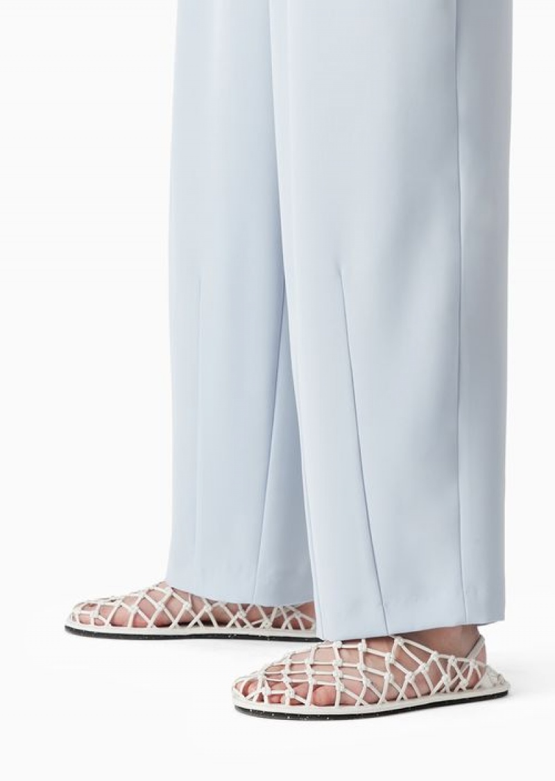 Azure Emporio Armani Technical-cady Trousers With Elasticated Waistband | EA-SN56823