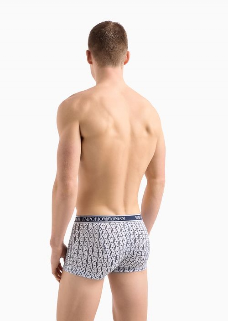 Azure Emporio Armani Three-pack Of Boxer Briefs With Core Logo Waistband | EA-SN58798