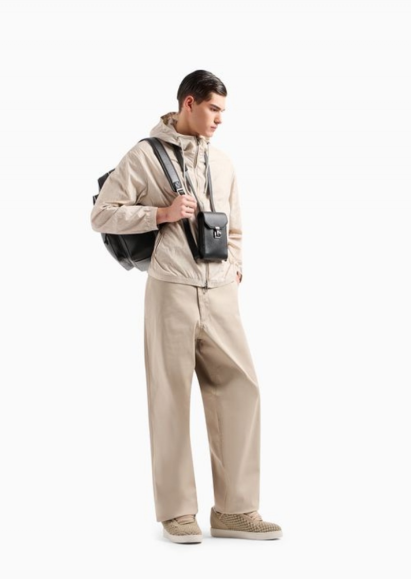 Beige Emporio Armani Armani Sustainability Values Capsule Organic Gabardine Chinos | EA-SN58343