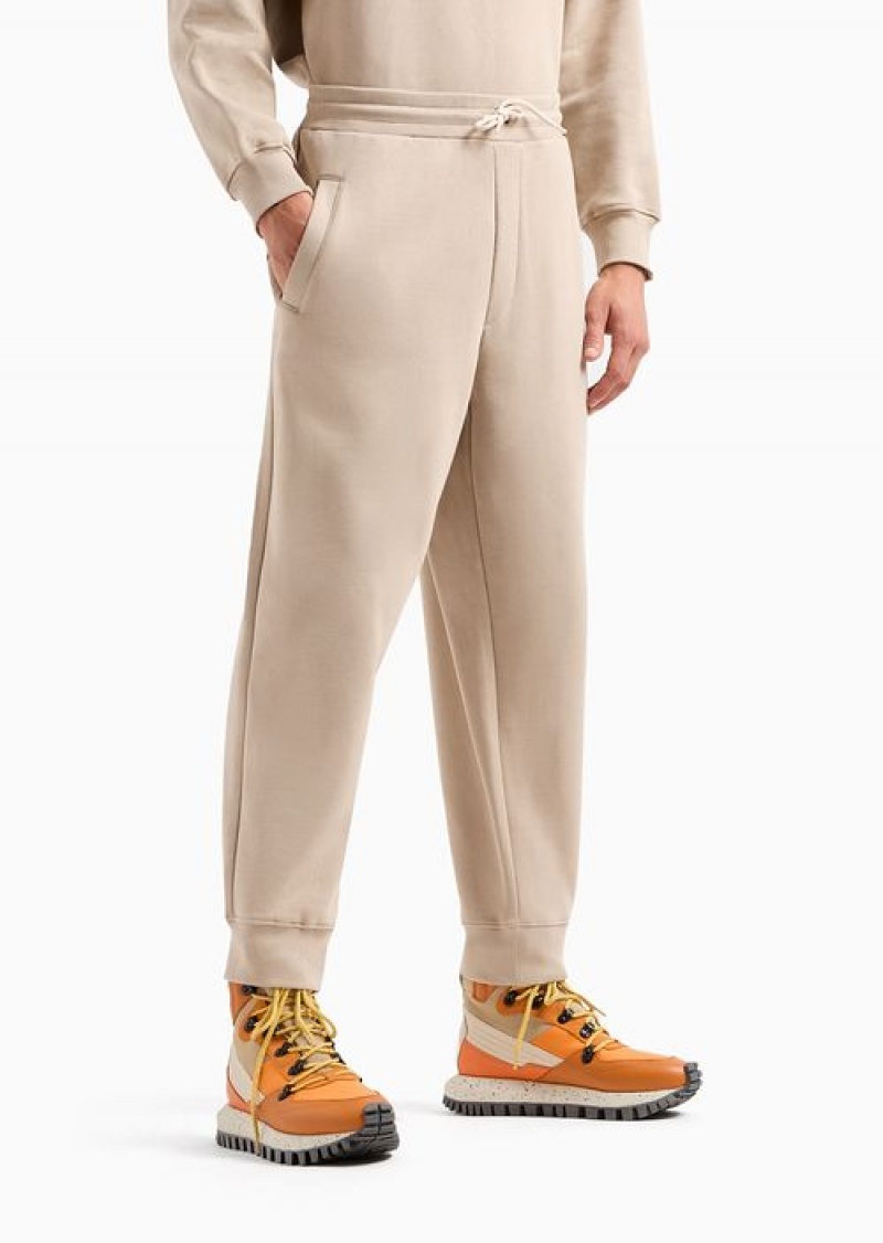 Beige Emporio Armani Asv Capsule Drawstring Joggers | EA-SN58350