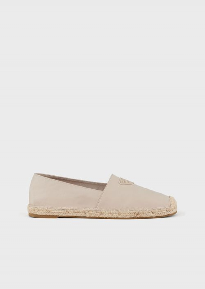 Beige Emporio Armani Canvas Espadrilles With Eagle Patch | EA-SN58899