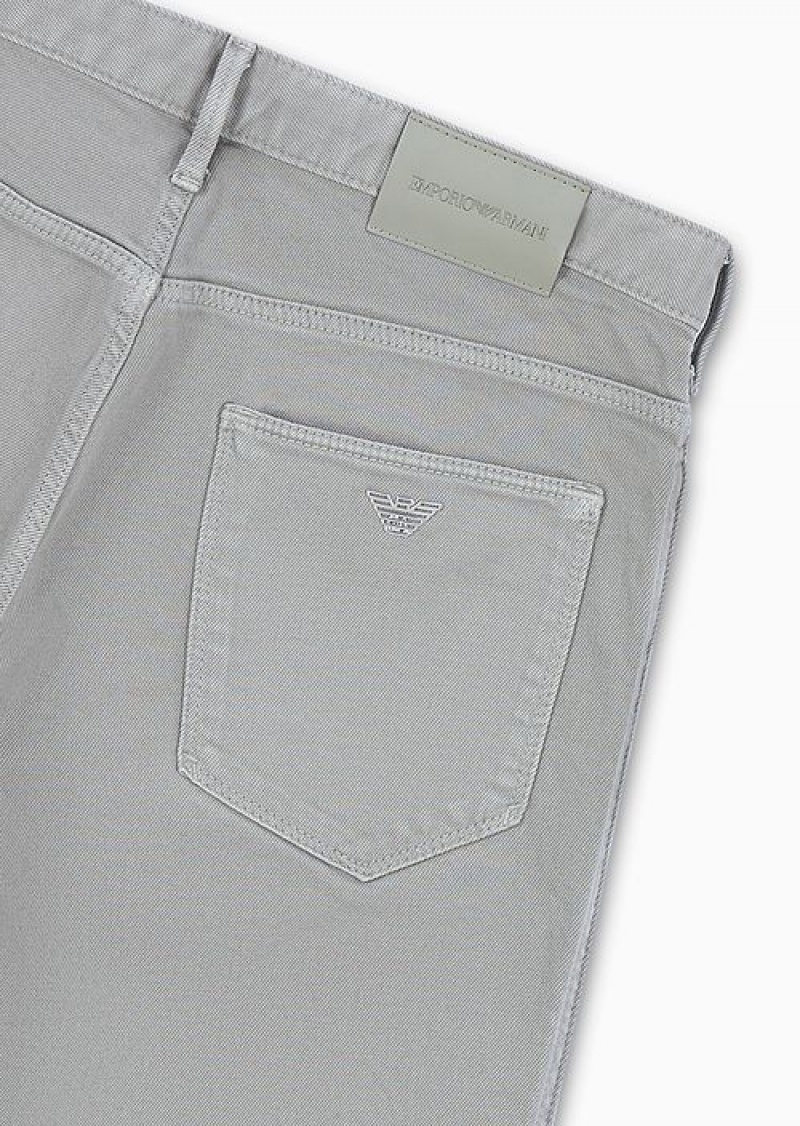 Beige Emporio Armani J06 Slim-fit, Soft-dyed, Bull-denim Jeans | EA-SN57959