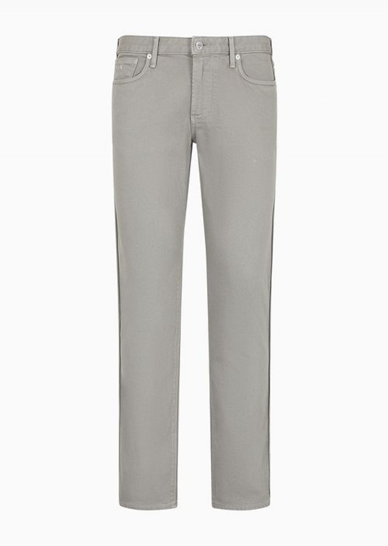 Beige Emporio Armani J06 Slim-fit, Soft-dyed, Bull-denim Jeans | EA-SN57959