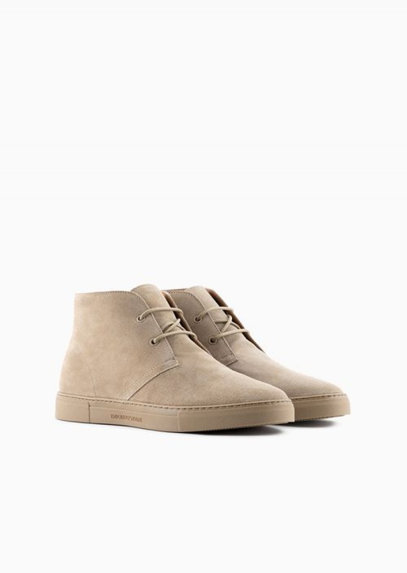 Beige Emporio Armani Suede Chukkas | EA-SN58848