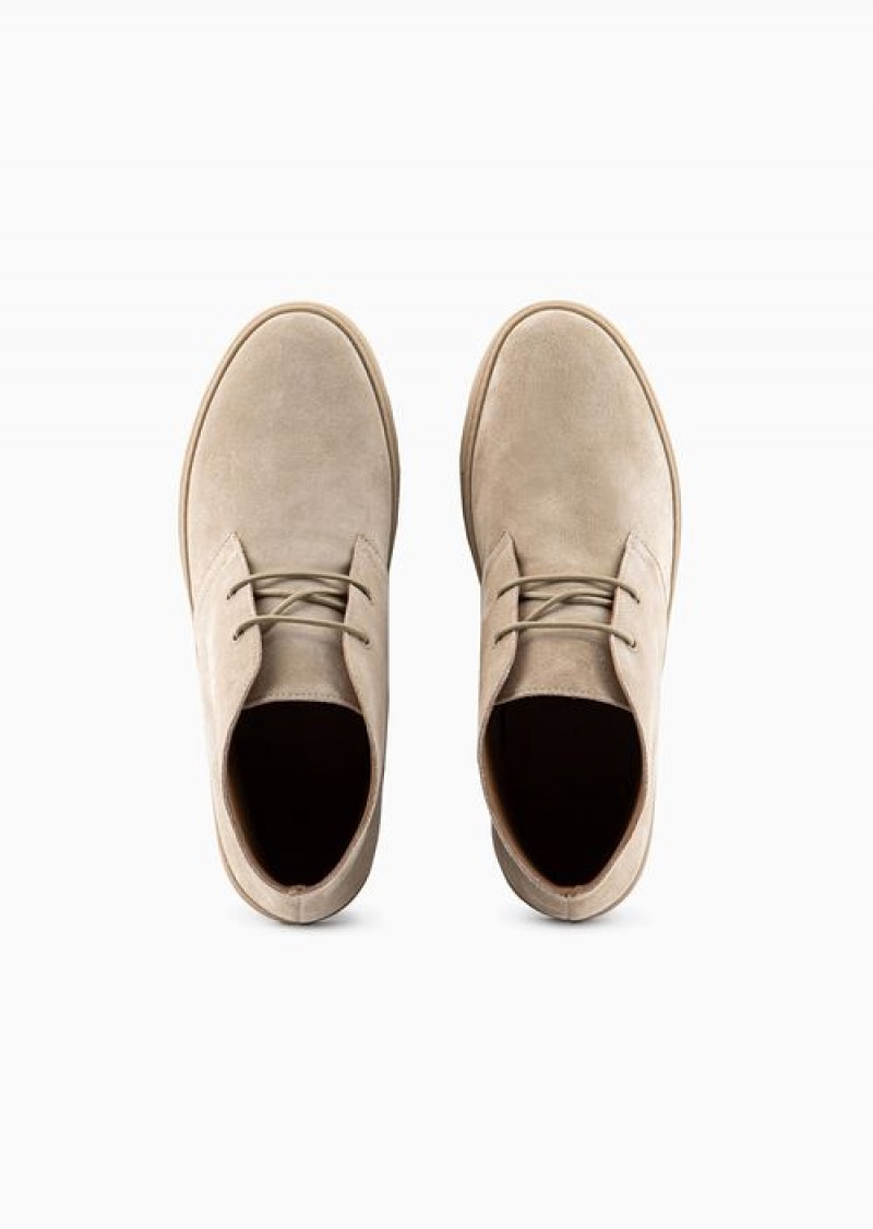 Beige Emporio Armani Suede Chukkas | EA-SN58848