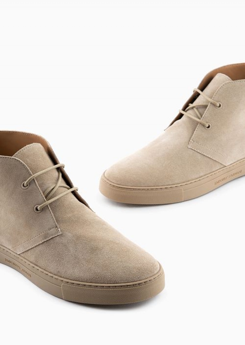 Beige Emporio Armani Suede Chukkas | EA-SN58848