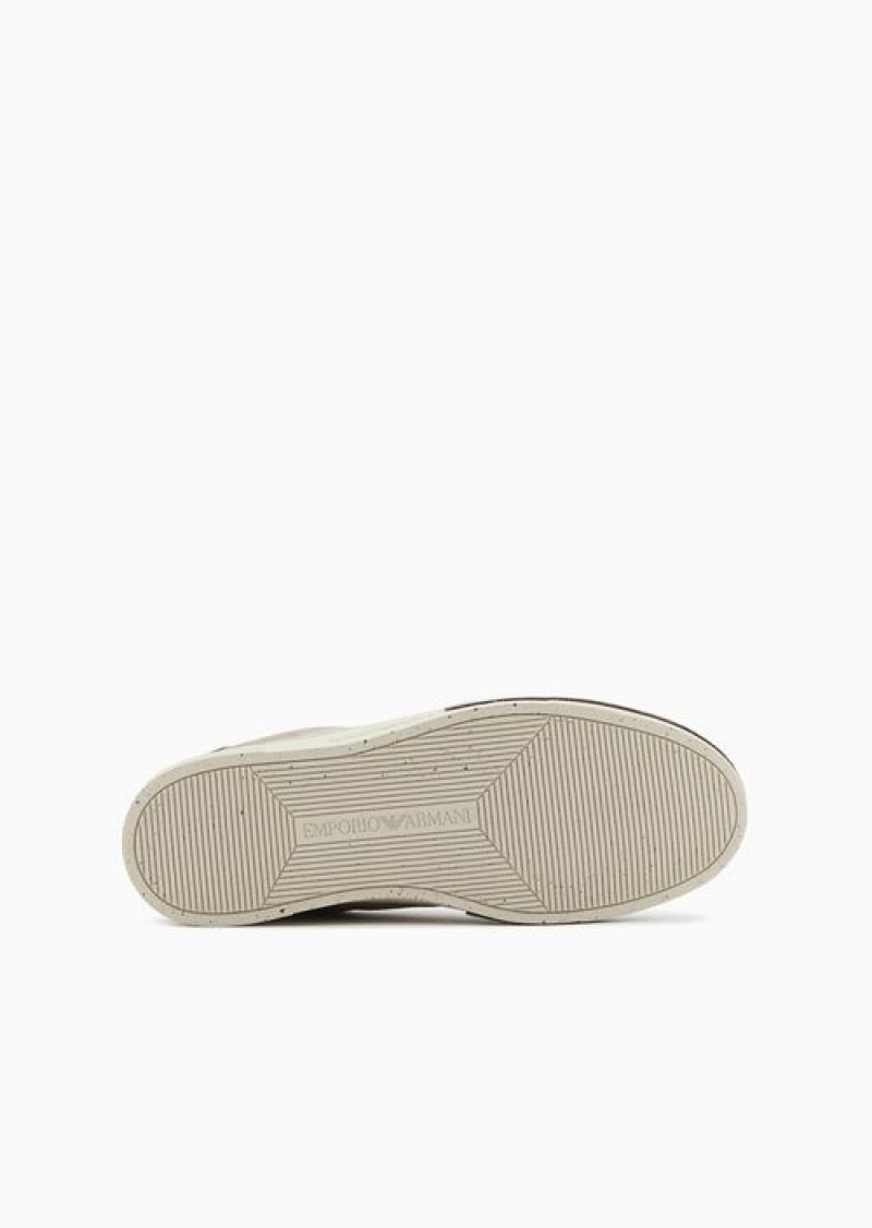 Beige Emporio Armani Suede Sneakers | EA-SN58915