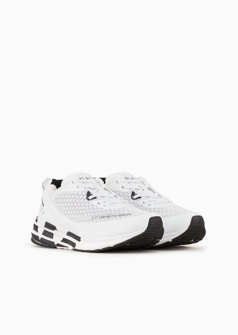 Bianco E Nero Emporio Armani Crusher Distance Sneakers | EA7-SN60056