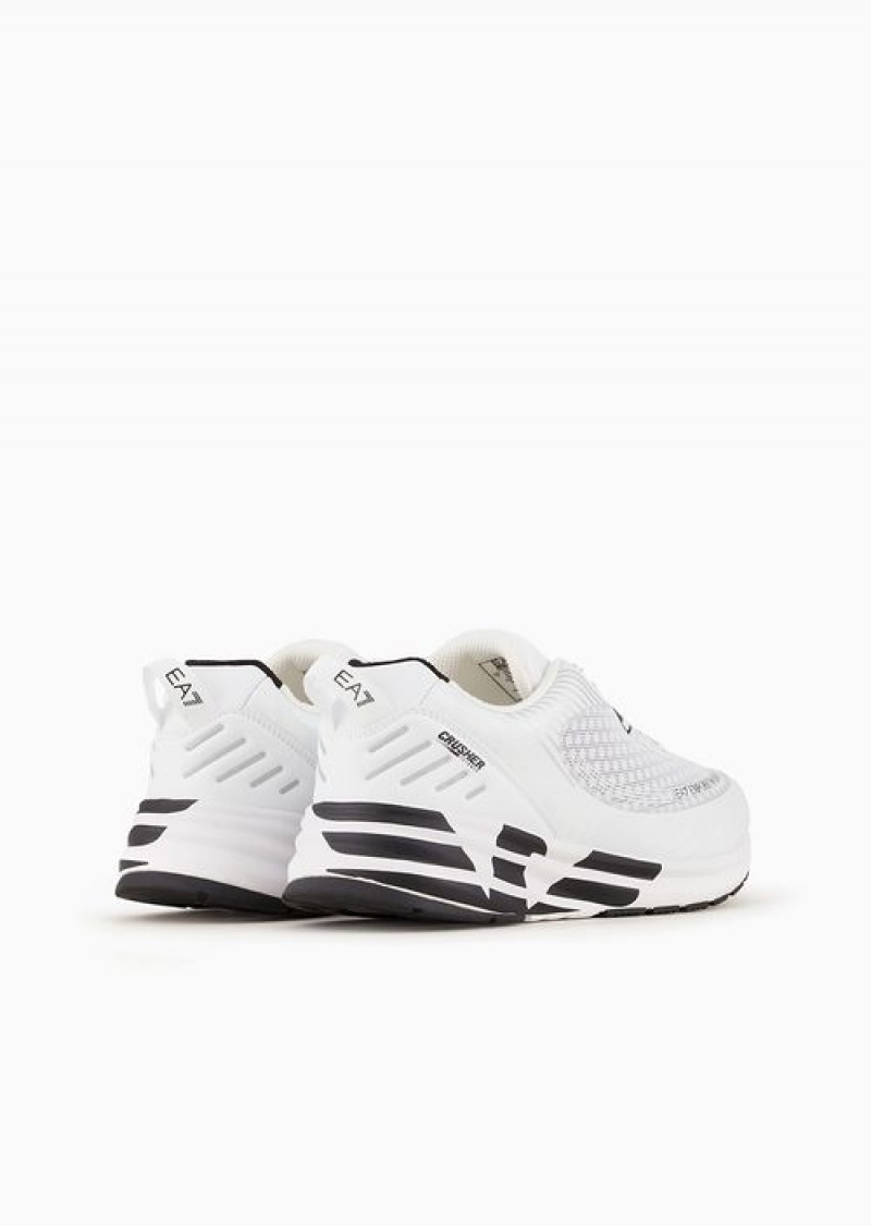 Bianco E Nero Emporio Armani Crusher Distance Sneakers | EA7-SN60056