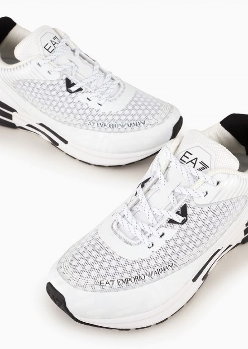 Bianco E Nero Emporio Armani Crusher Distance Sneakers | EA7-SN60056