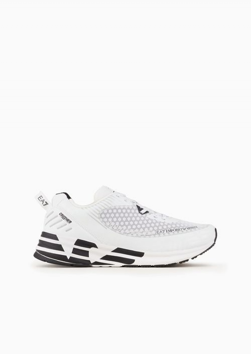 Bianco E Nero Emporio Armani Crusher Distance Sneakers | EA7-SN60056