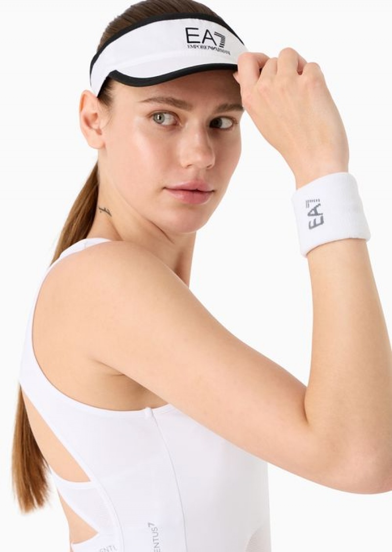 Bianco E Nero Emporio Armani Tennis Pro Terrycloth Wristbands | EA7-SN59713