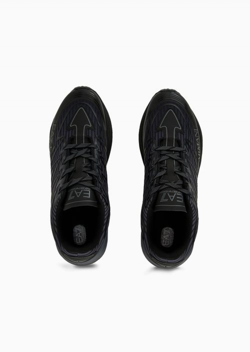 Black 1 Emporio Armani Crusher Distance Trail Sneakers | EA7-SN60115