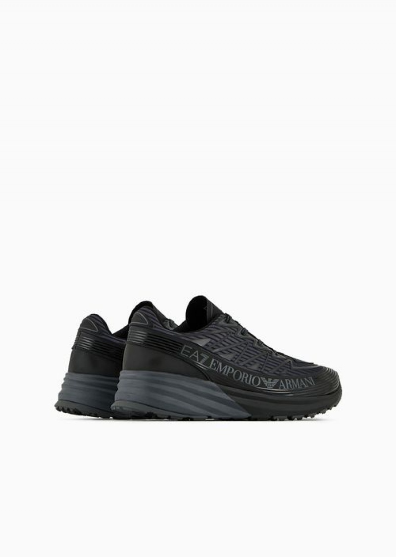 Black 1 Emporio Armani Crusher Distance Trail Sneakers | EA7-SN60115