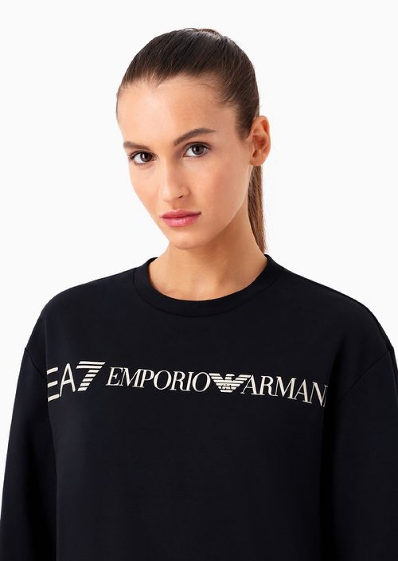 Black 1 Emporio Armani Stretch-cotton Tracksuit With Logo | EA7-SN59616