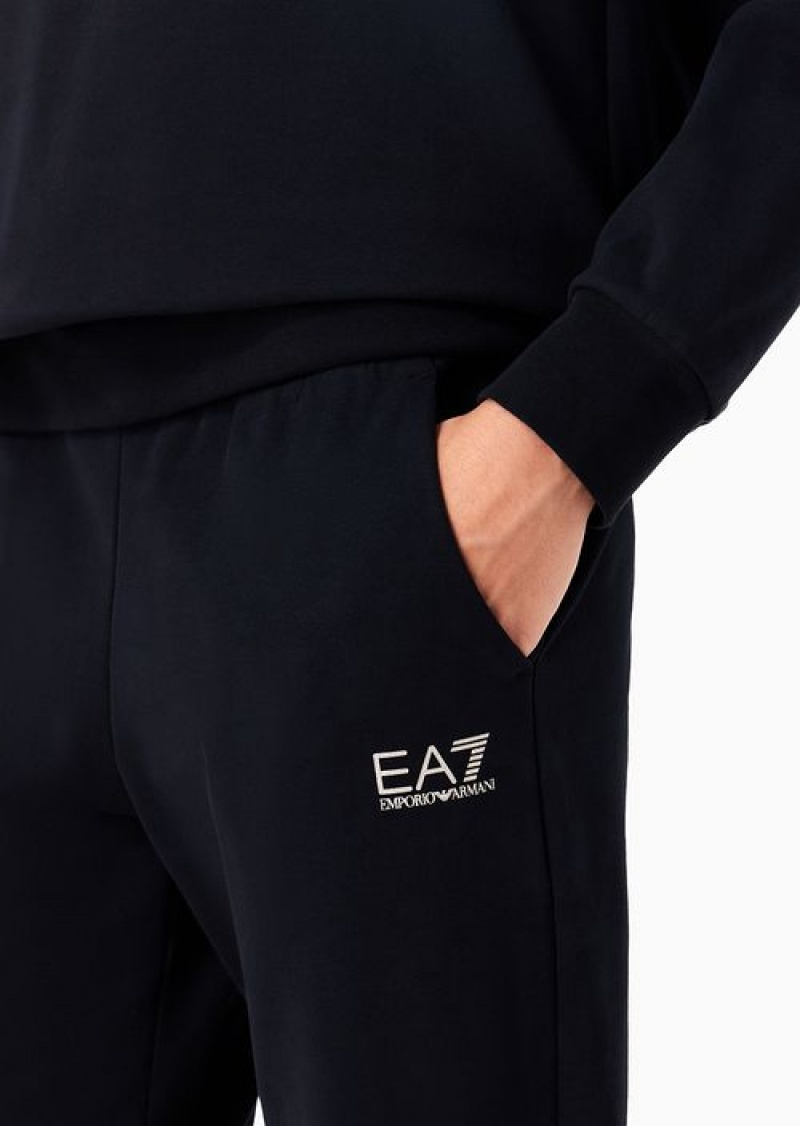 Black 1 Emporio Armani Stretch-cotton Tracksuit With Logo | EA7-SN59616