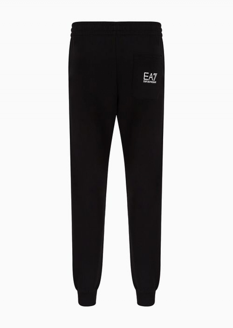 Black 8 Emporio Armani Logo Series Cotton Joggers | EA7-SN59839