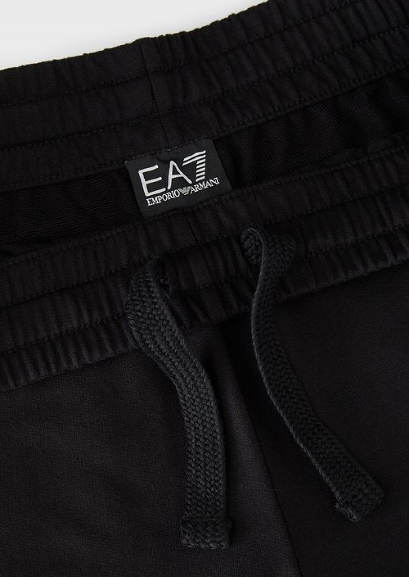 Black 8 Emporio Armani Logo Series Cotton Joggers | EA7-SN59839