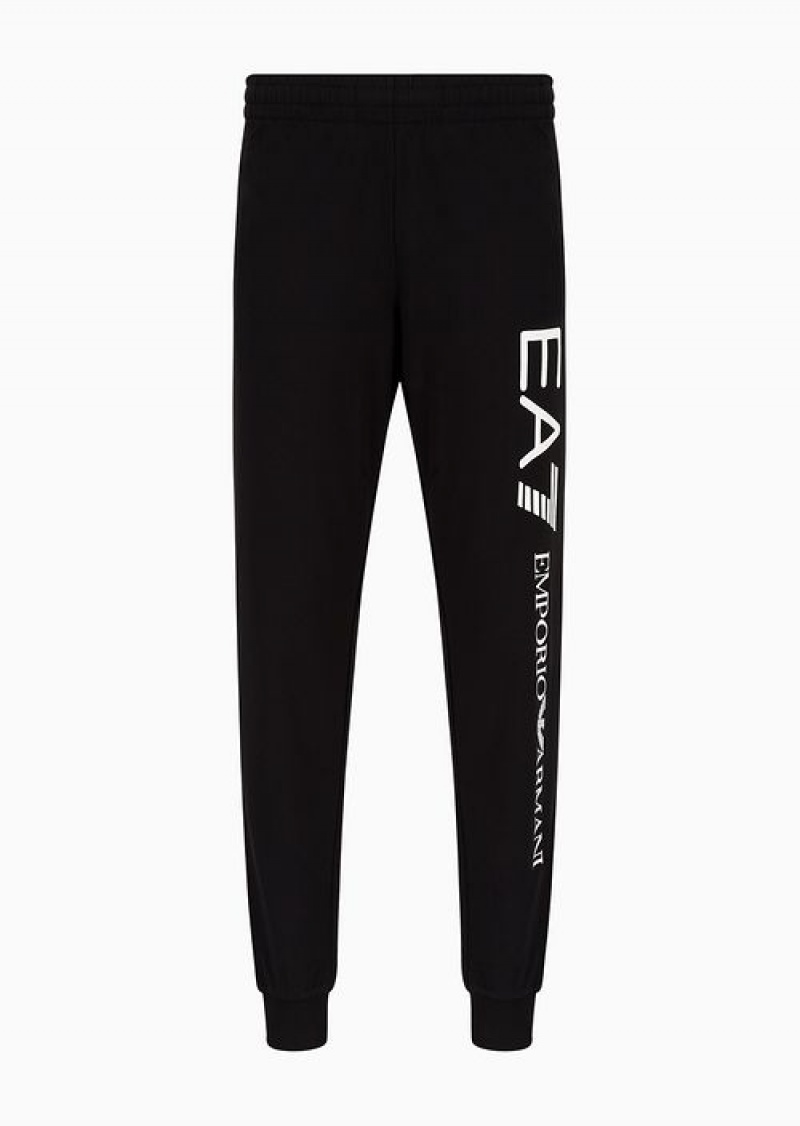 Black 8 Emporio Armani Logo Series Cotton Joggers | EA7-SN59839