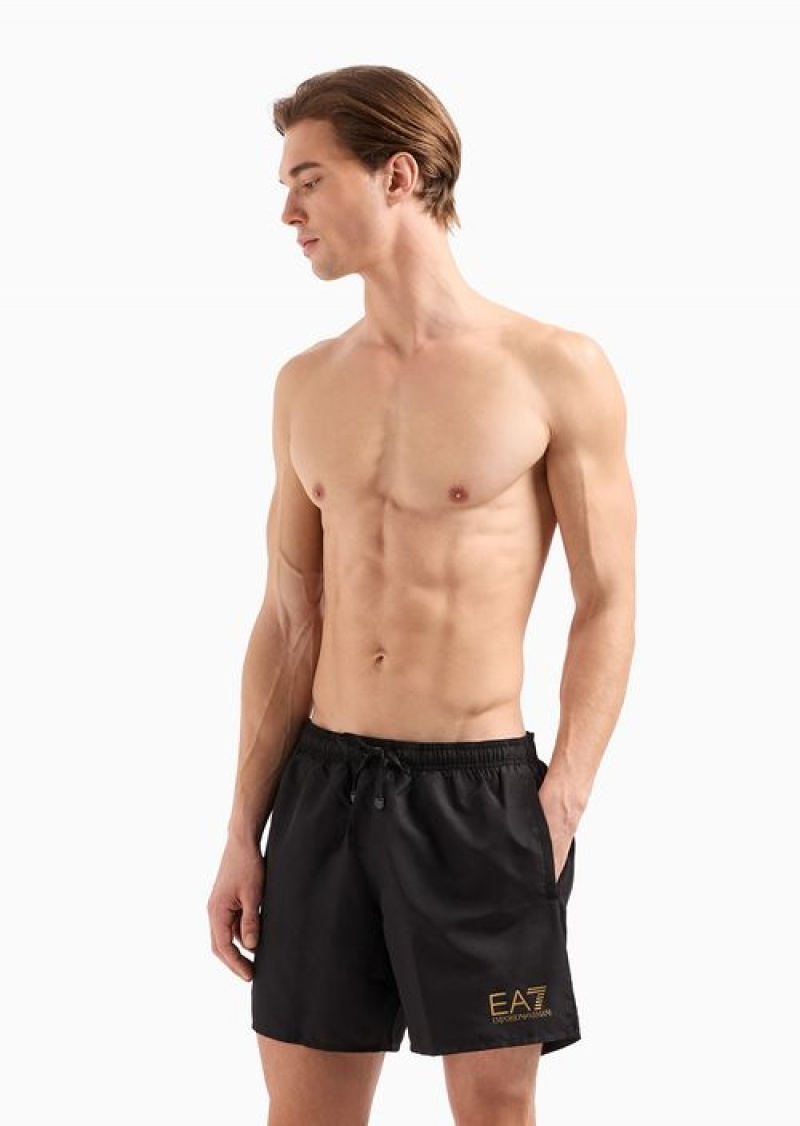 Black 8 Emporio Armani Swim Trunks With Logo | EA7-SN59884